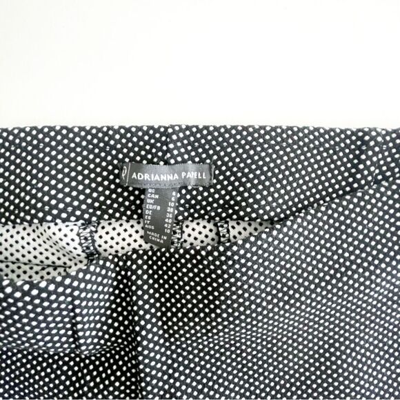 Adrianna Papell Pants Polka Dot Black White Women's 6 Pull On Trousers Stretchy - Picture 6 of 11